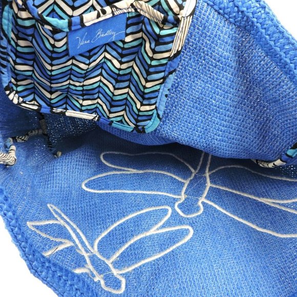 Vera Bradley Blue Bayou Dragonfly Tote Bag Woven - Picture 5 of 8